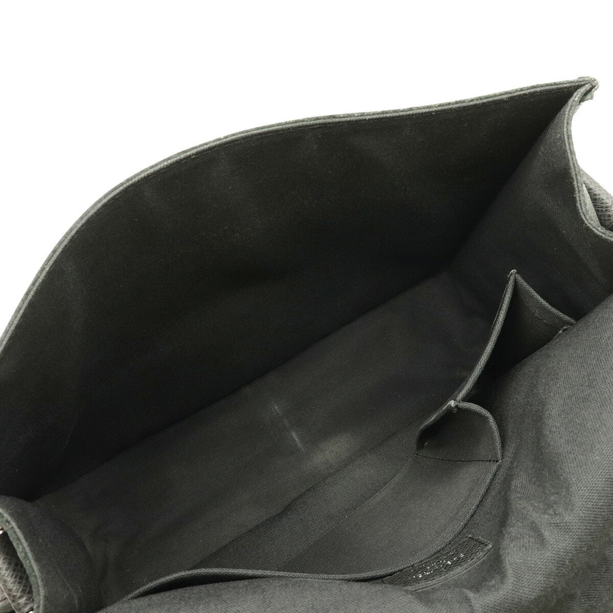 Louis Vuitton Black Leather Messenger shoulder bag