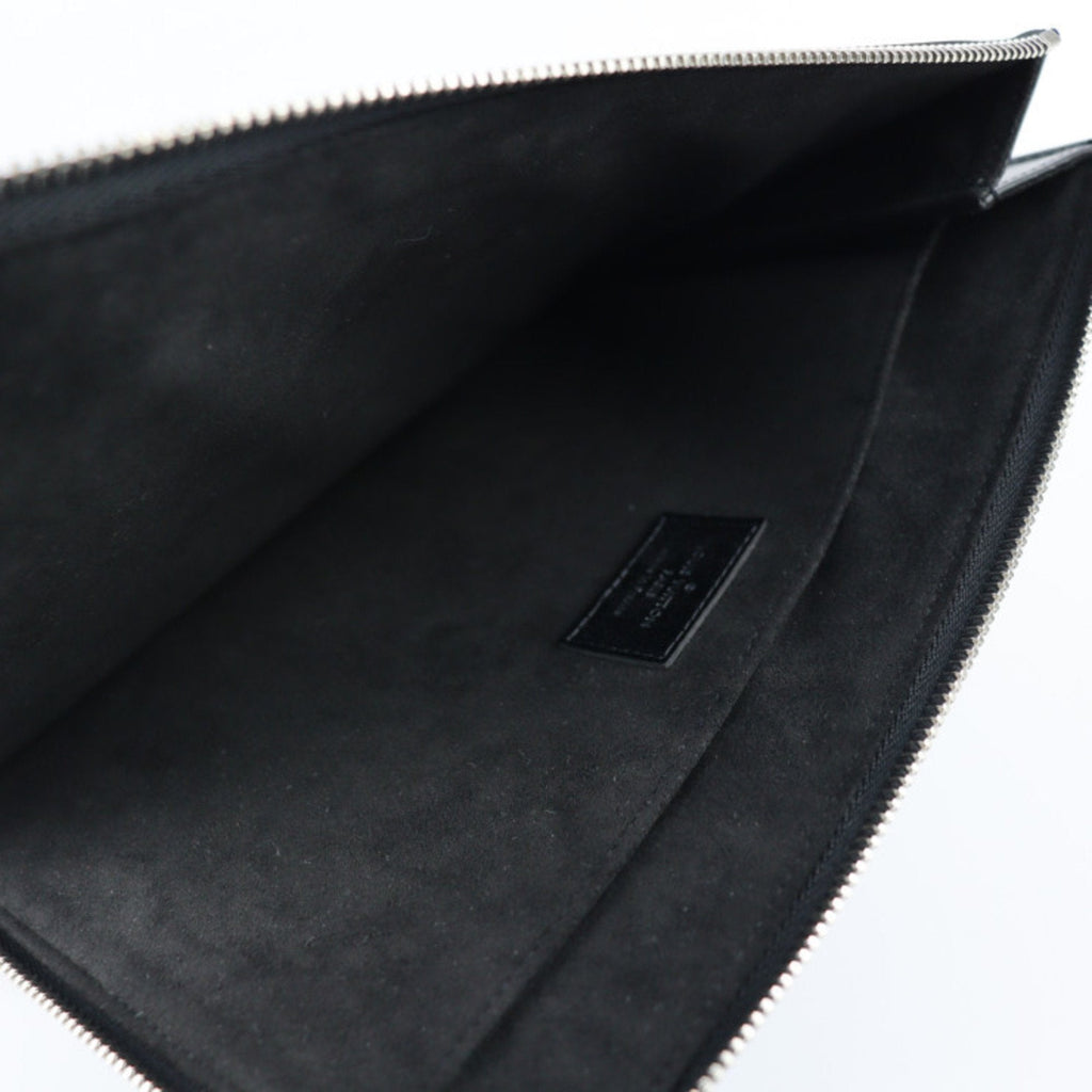 Louis Vuitton Black Leather Pochette Jour clutch bag