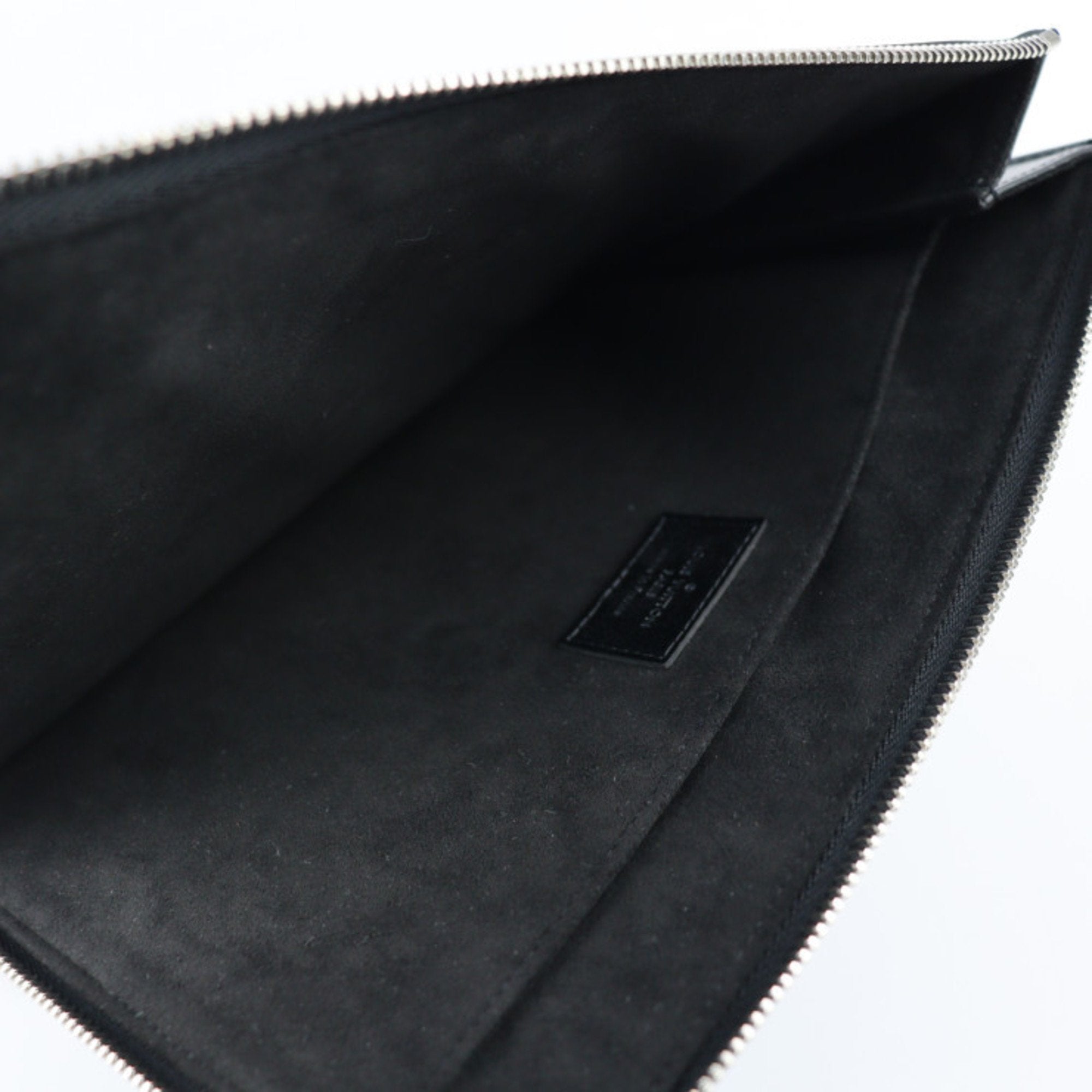 Louis Vuitton Black Leather Pochette Jour clutch bag