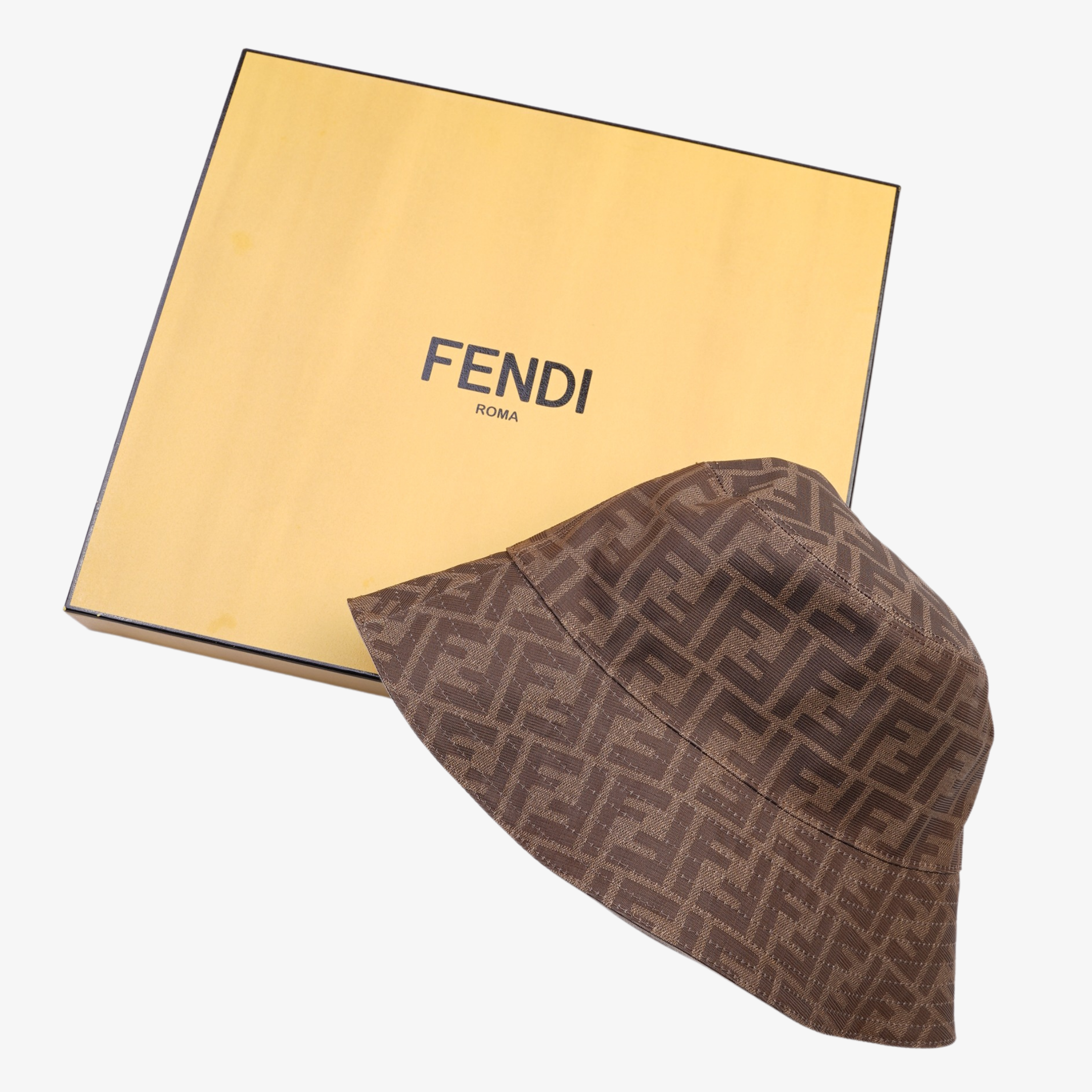 Fendi Mens Reversible Bucket Hat Brown M
