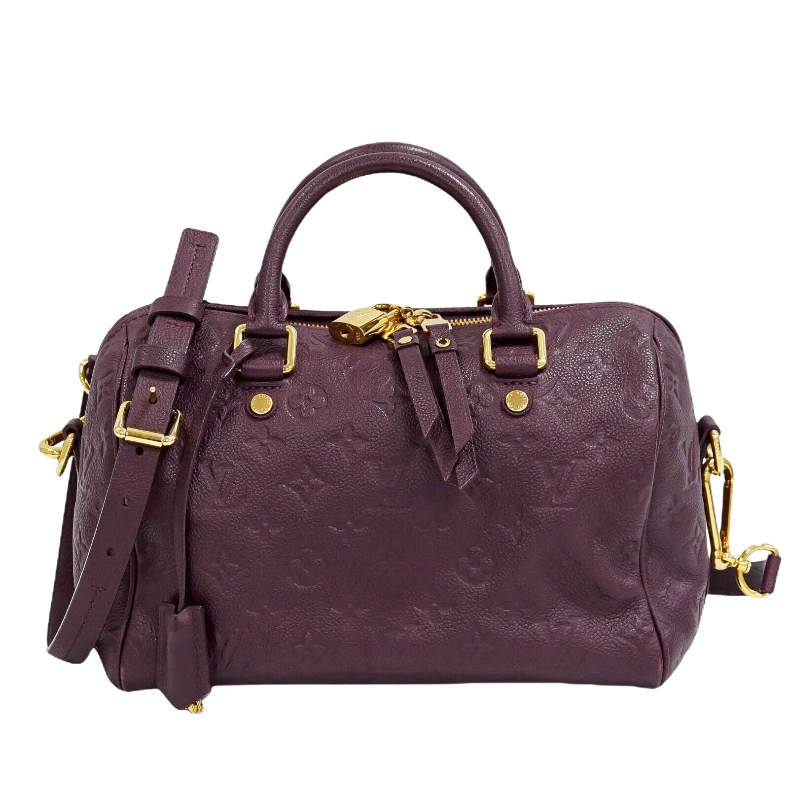 Louis Vuitton Purple Leather Speedy 25 handbag bag