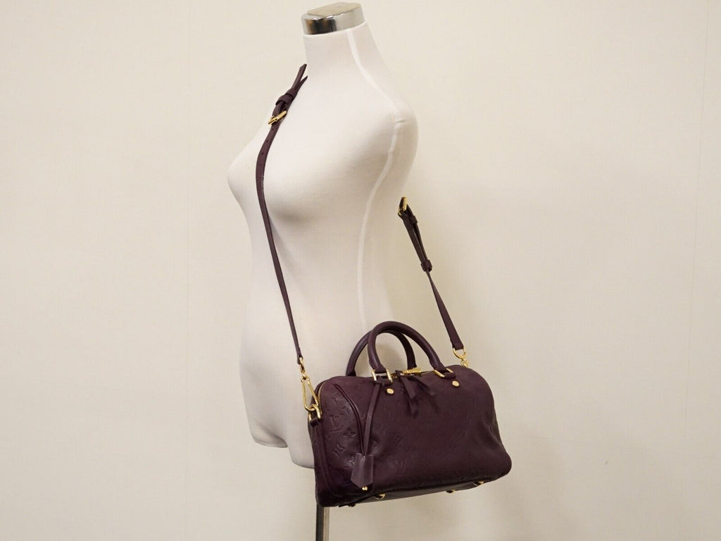 Louis Vuitton Purple Leather Speedy 25 handbag bag