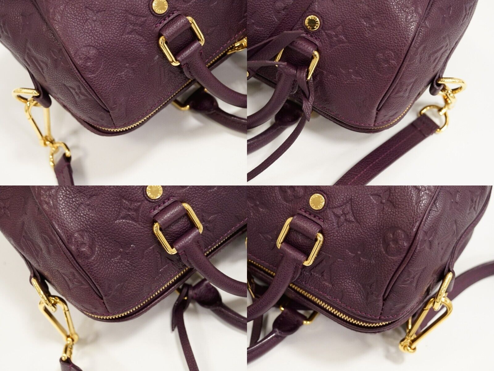 Louis Vuitton Purple Leather Speedy 25 handbag bag