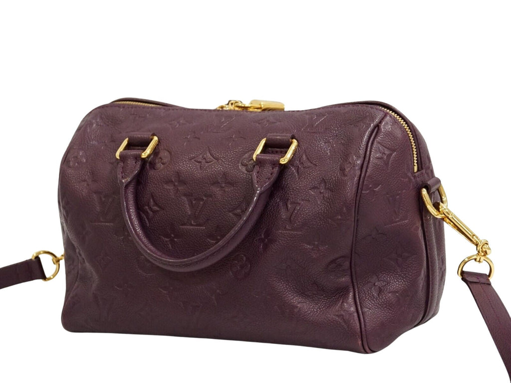 Louis Vuitton Purple Leather Speedy 25 handbag bag