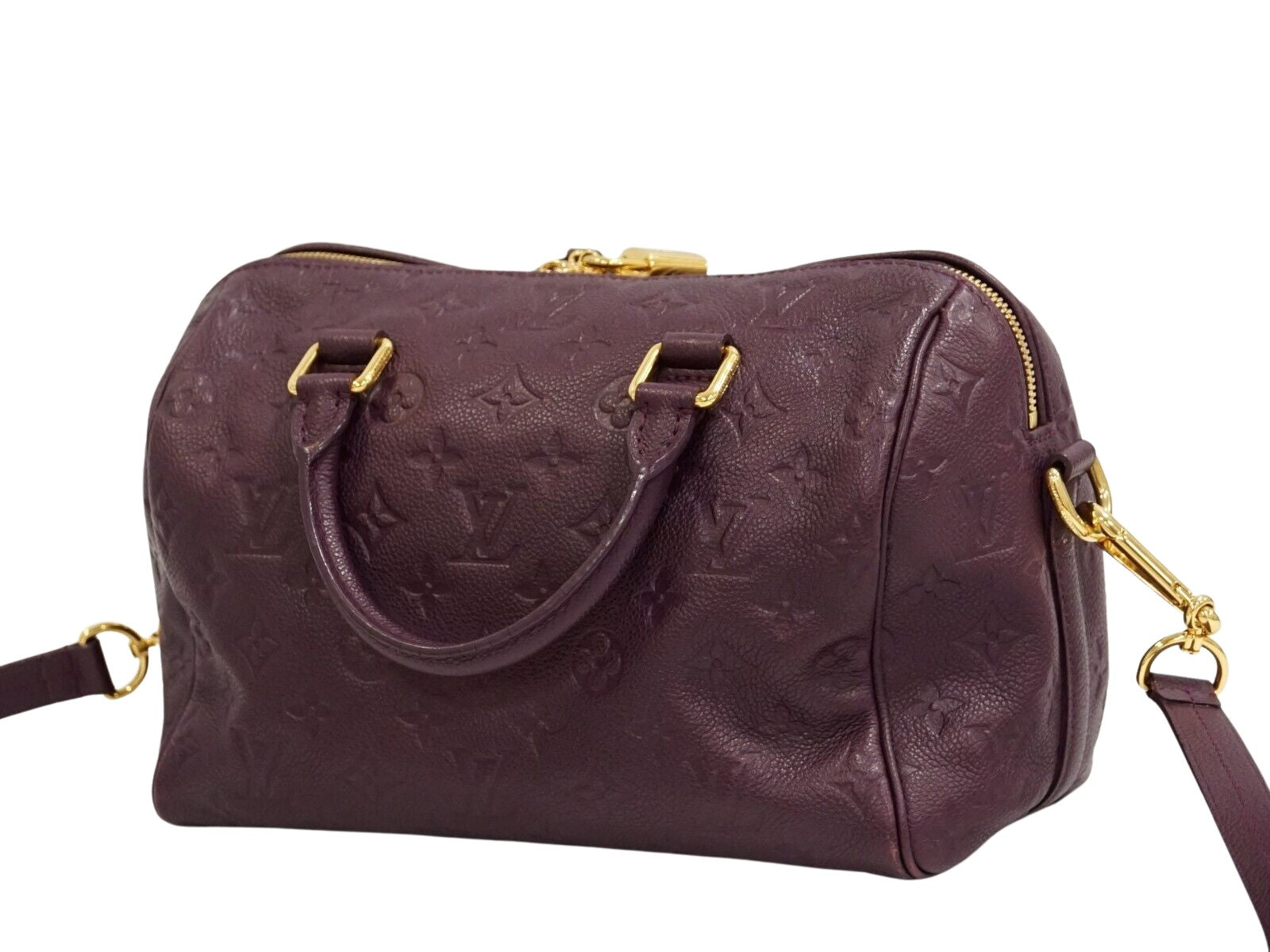Louis Vuitton Purple Leather Speedy 25 handbag bag