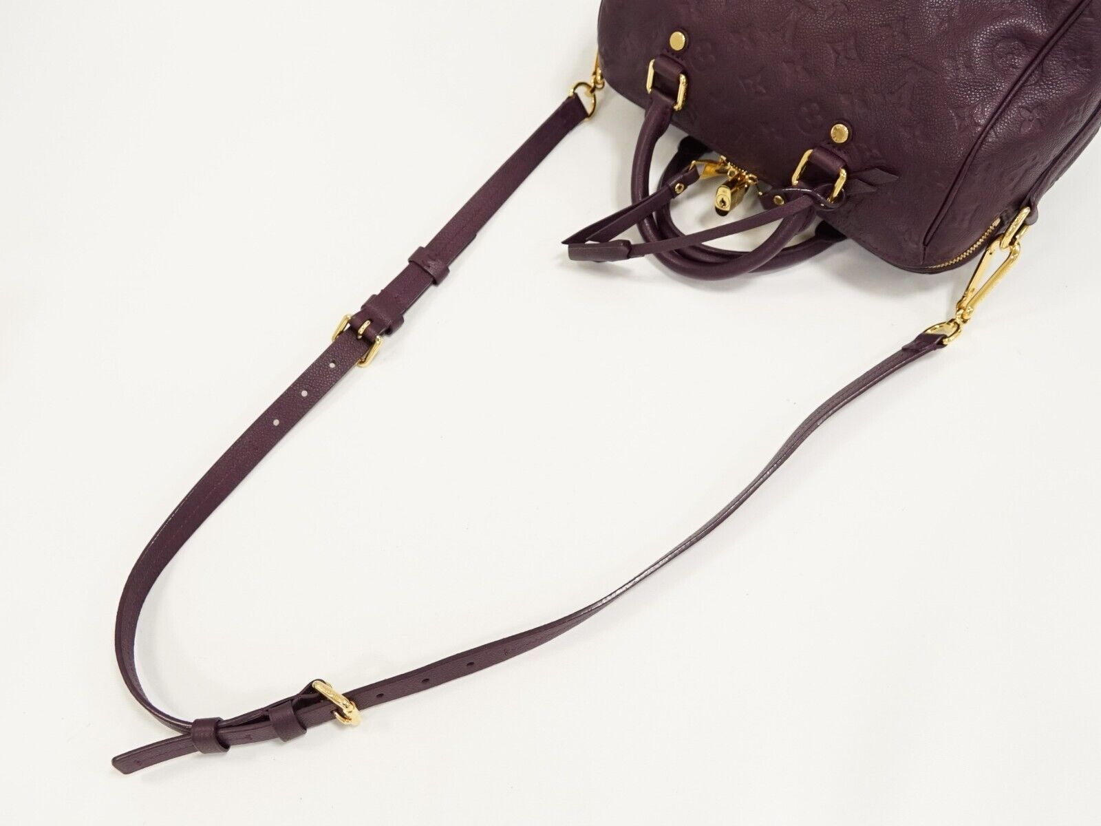 Louis Vuitton Purple Leather Speedy 25 handbag bag
