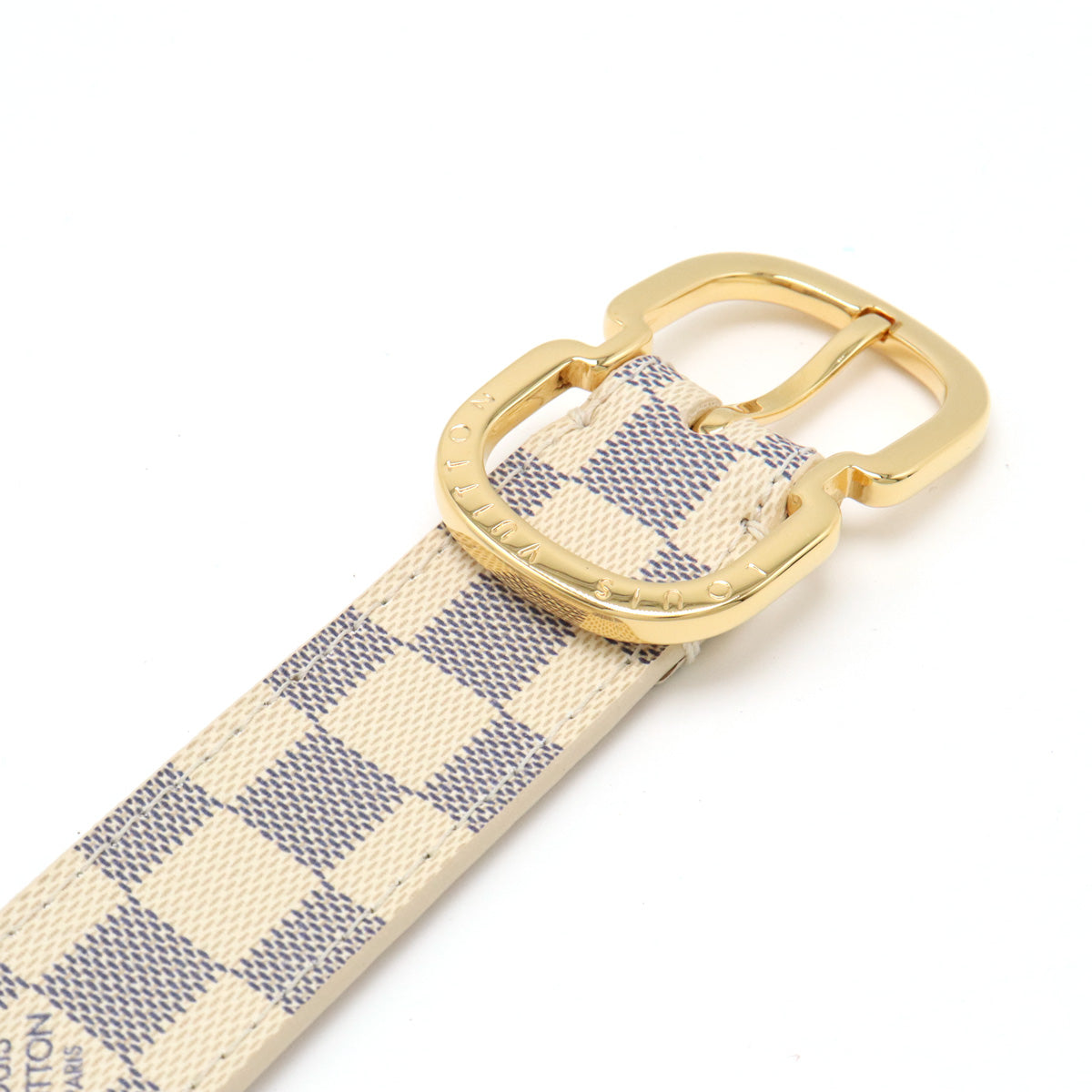 Louis Vuitton Louis Vuitton Damierazole Belt Mini 25MM #85 Gold  M9782V