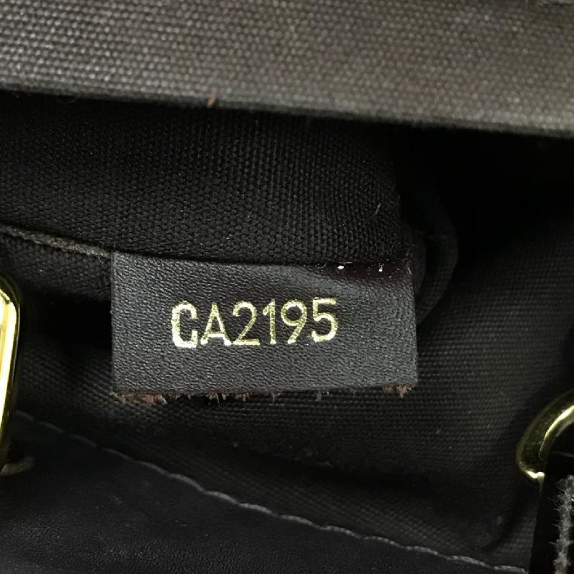 Louis Vuitton Black Patent leather Montaigne handbag bag
