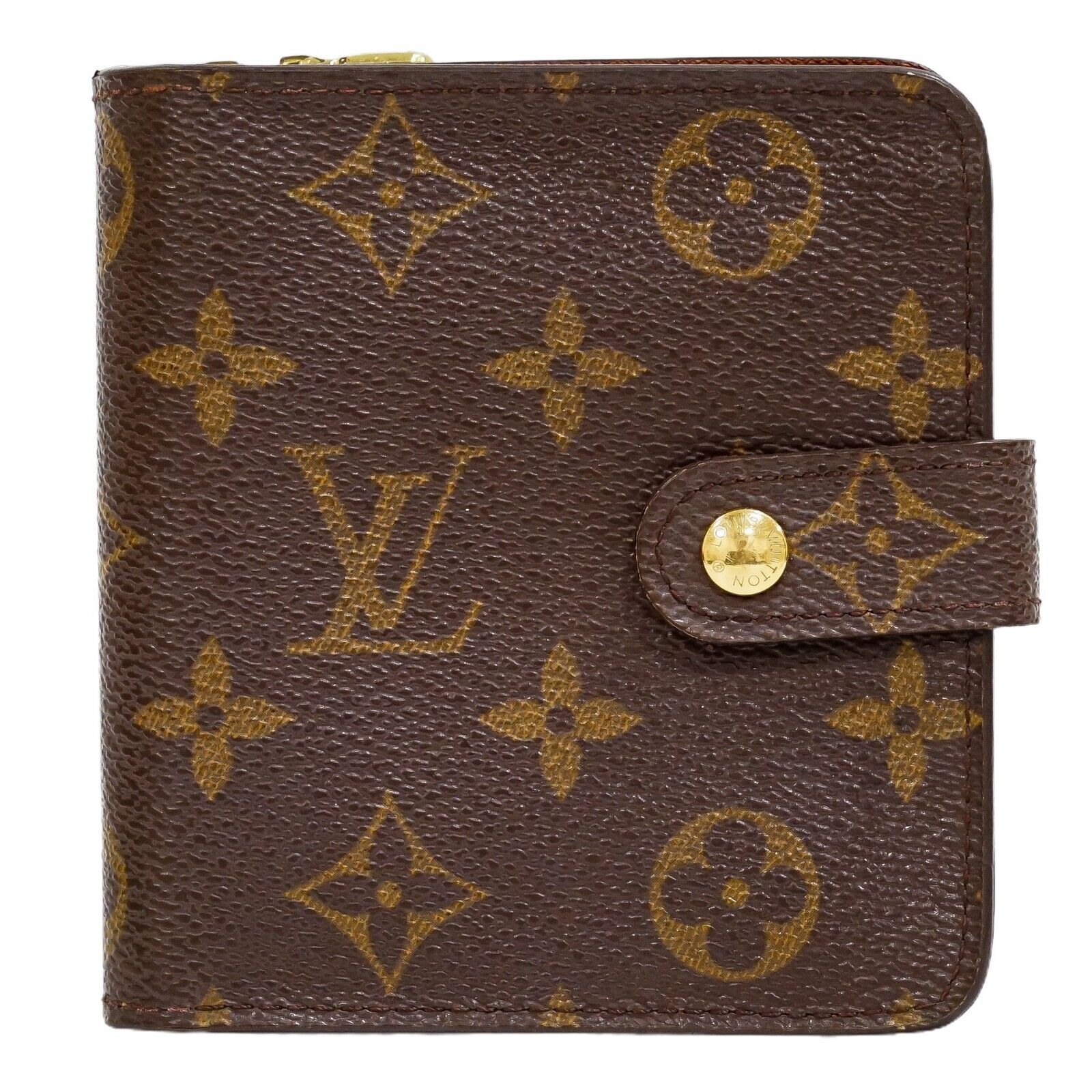Louis Vuitton Brown Canvas Compact zip wallet accessories