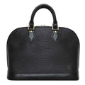 Louis Vuitton Black Leather Alma handbag bag