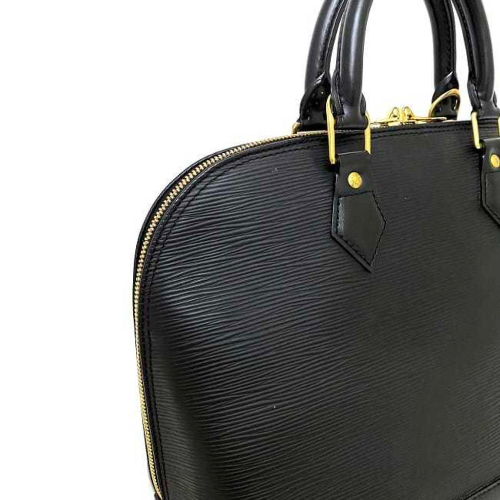 Louis Vuitton Black Leather Alma handbag bag