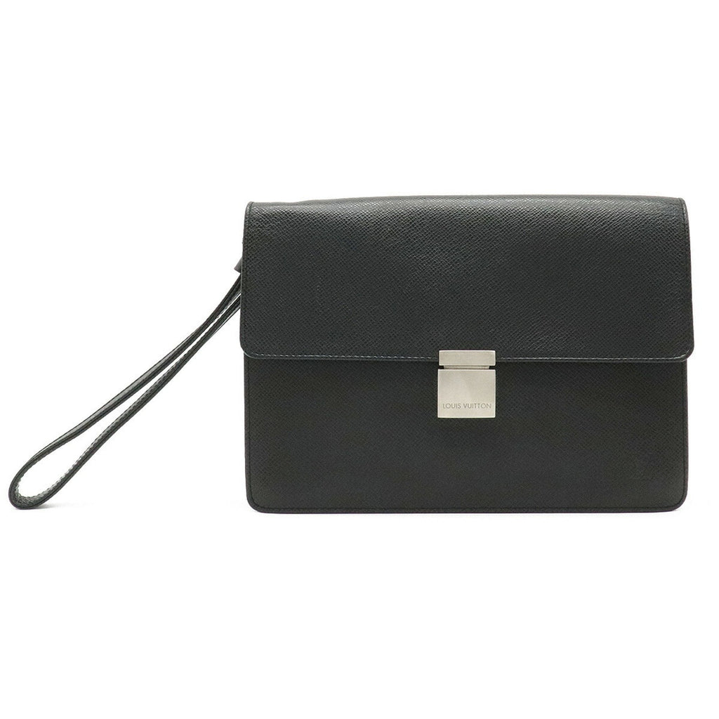 Louis Vuitton Black Leather Selenga clutch bag