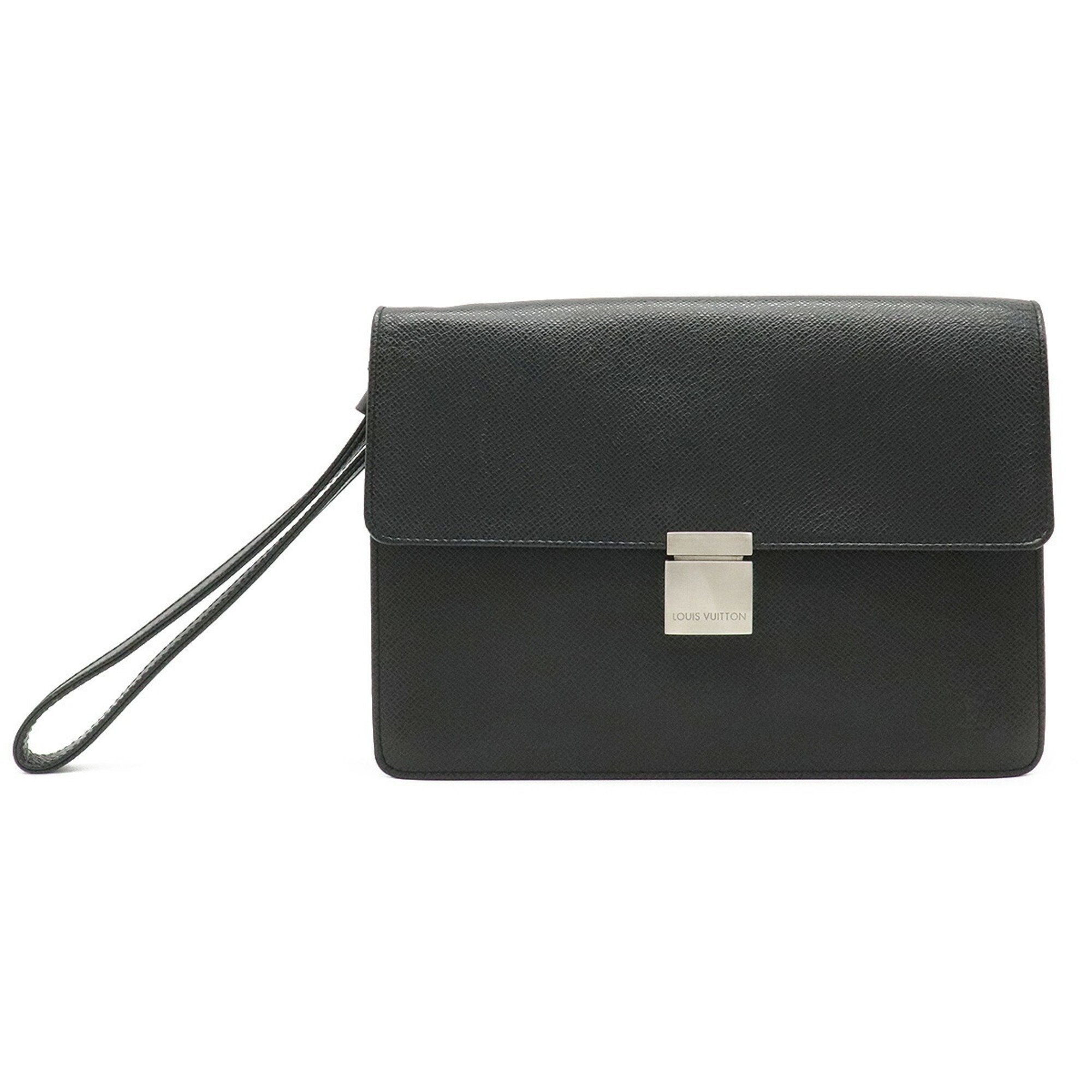 Louis Vuitton Black Leather Selenga clutch bag