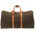 Louis Vuitton Brown Canvas Keepall Bandouli√®re 55 travel bag