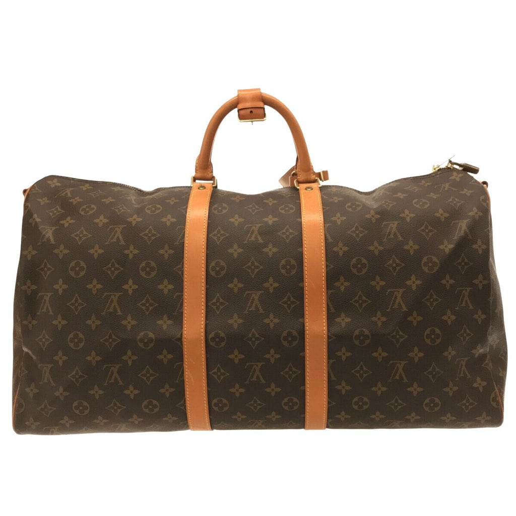 Louis Vuitton Brown Canvas Keepall Bandouli√®re 55 travel bag