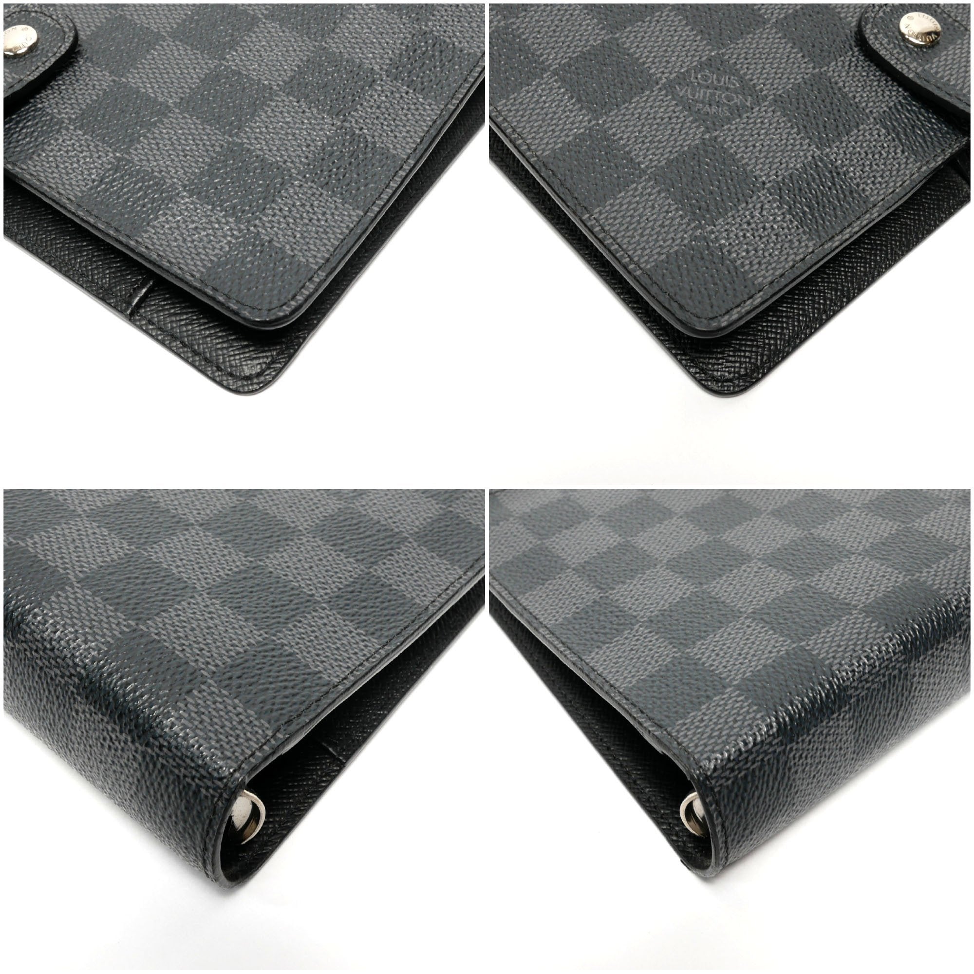 Louis Vuitton Gray Canvas Couverture agenda de poche wallet accessories