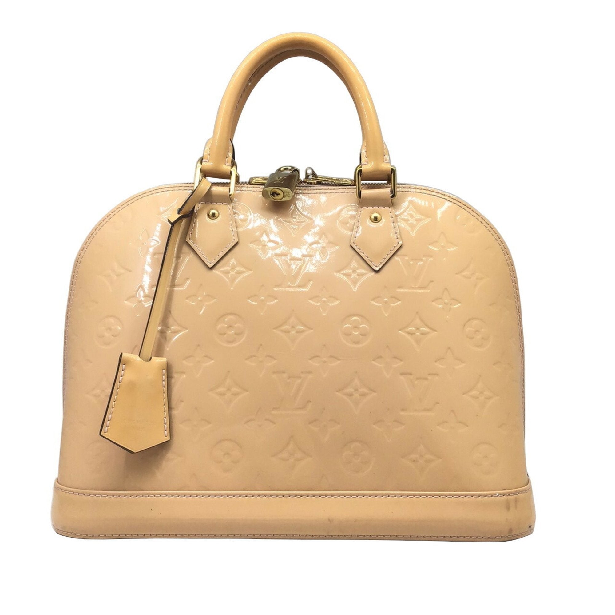 Louis Vuitton Beige Patent leather Alma handbag bag