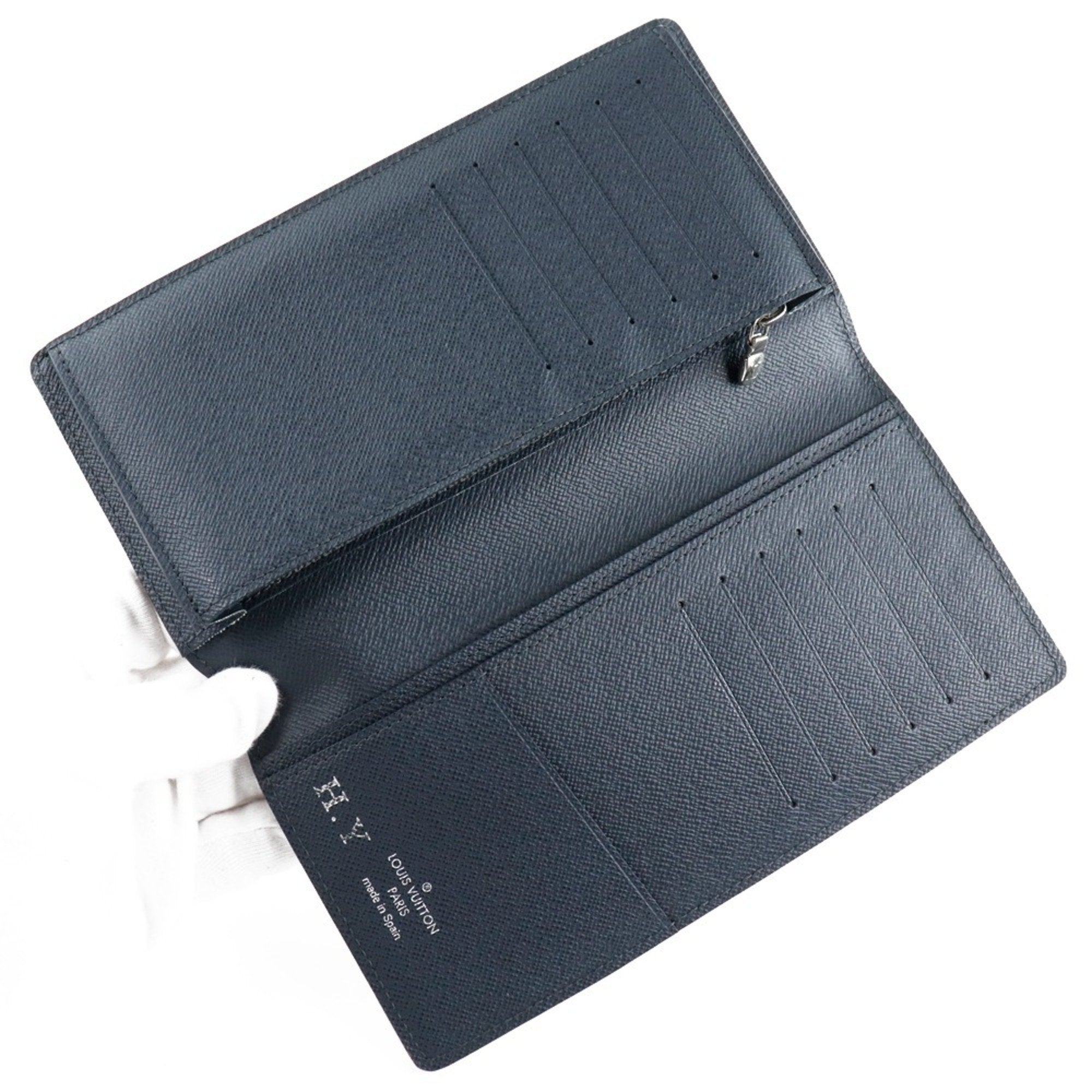 Louis Vuitton Black Leather Portefeuille Brazza wallet accessories