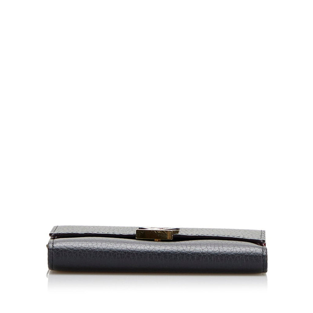 Louis Vuitton Black Leather Capucines wallet accessories