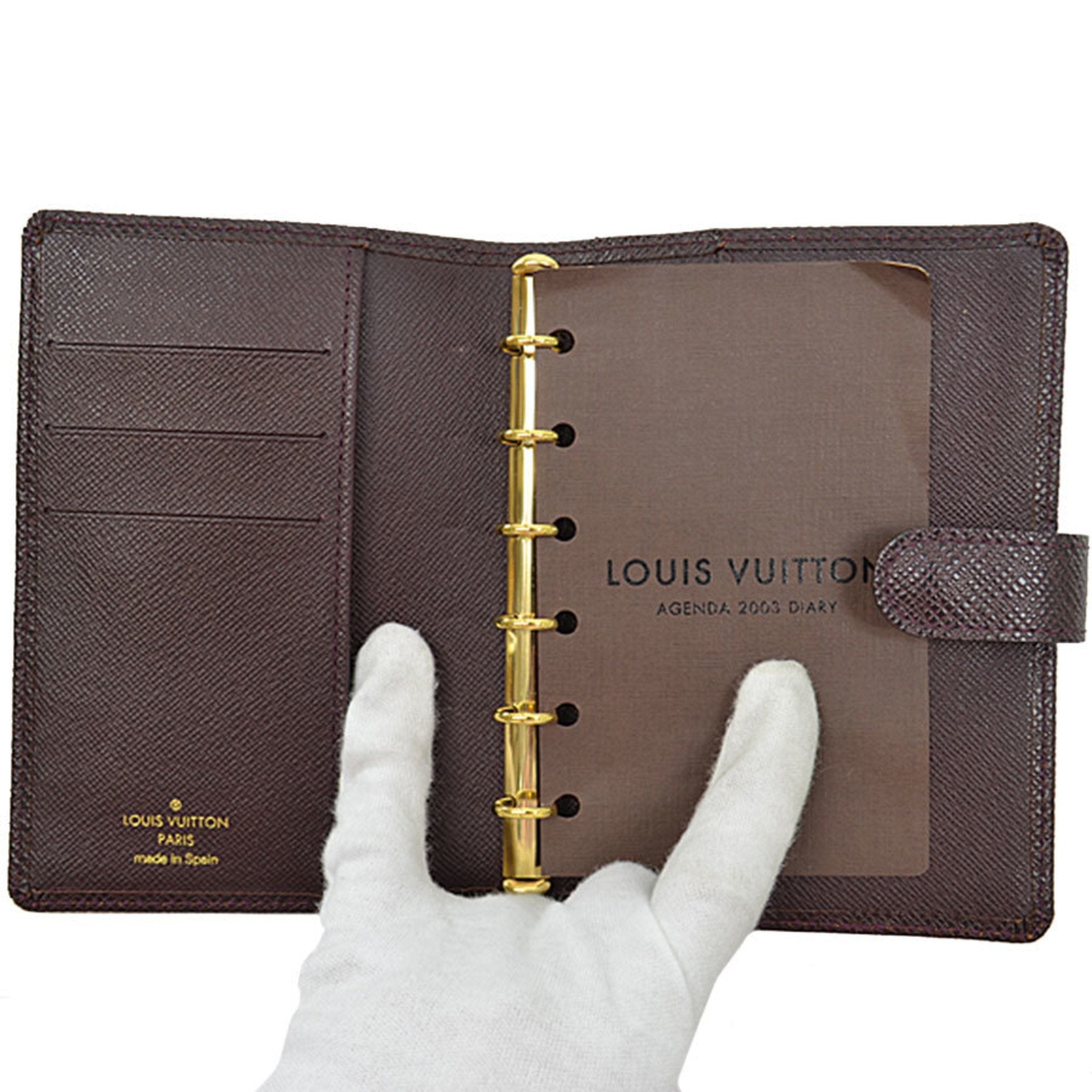 Louis Vuitton Brown Leather COUVERTURE AGENDA FONCTIONNEL PM wallet accessories