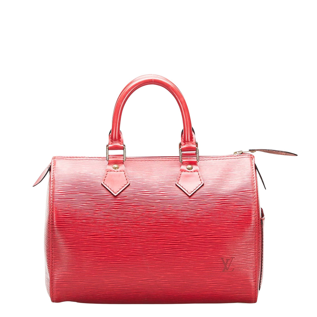 Louis Vuitton Red Leather Speedy 25 handbag bag