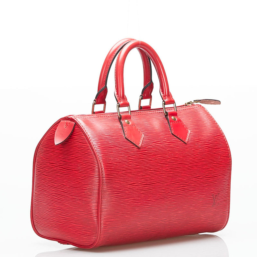 Louis Vuitton Red Leather Speedy 25 handbag bag