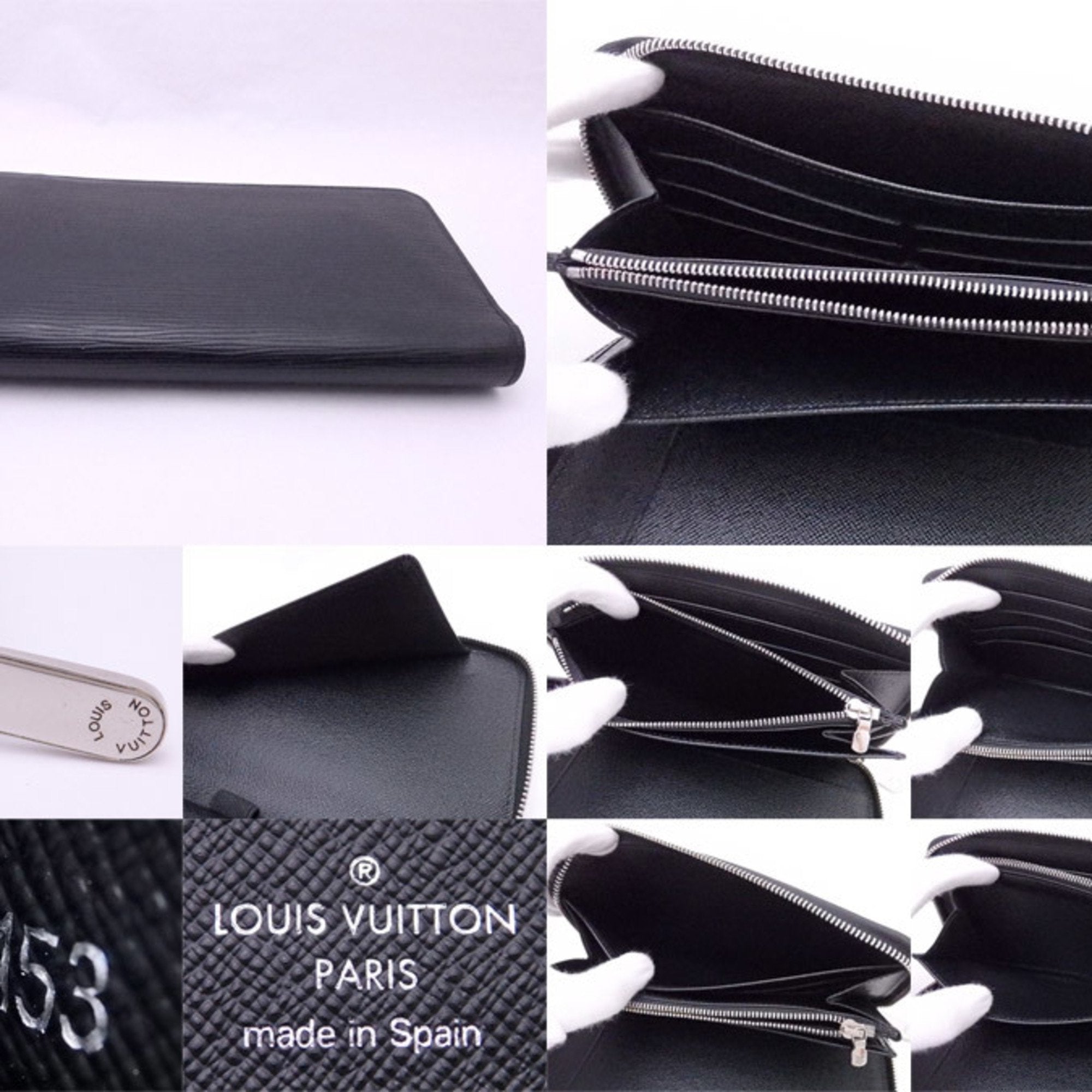 Louis Vuitton Black Leather Portefeuille zippy wallet accessories