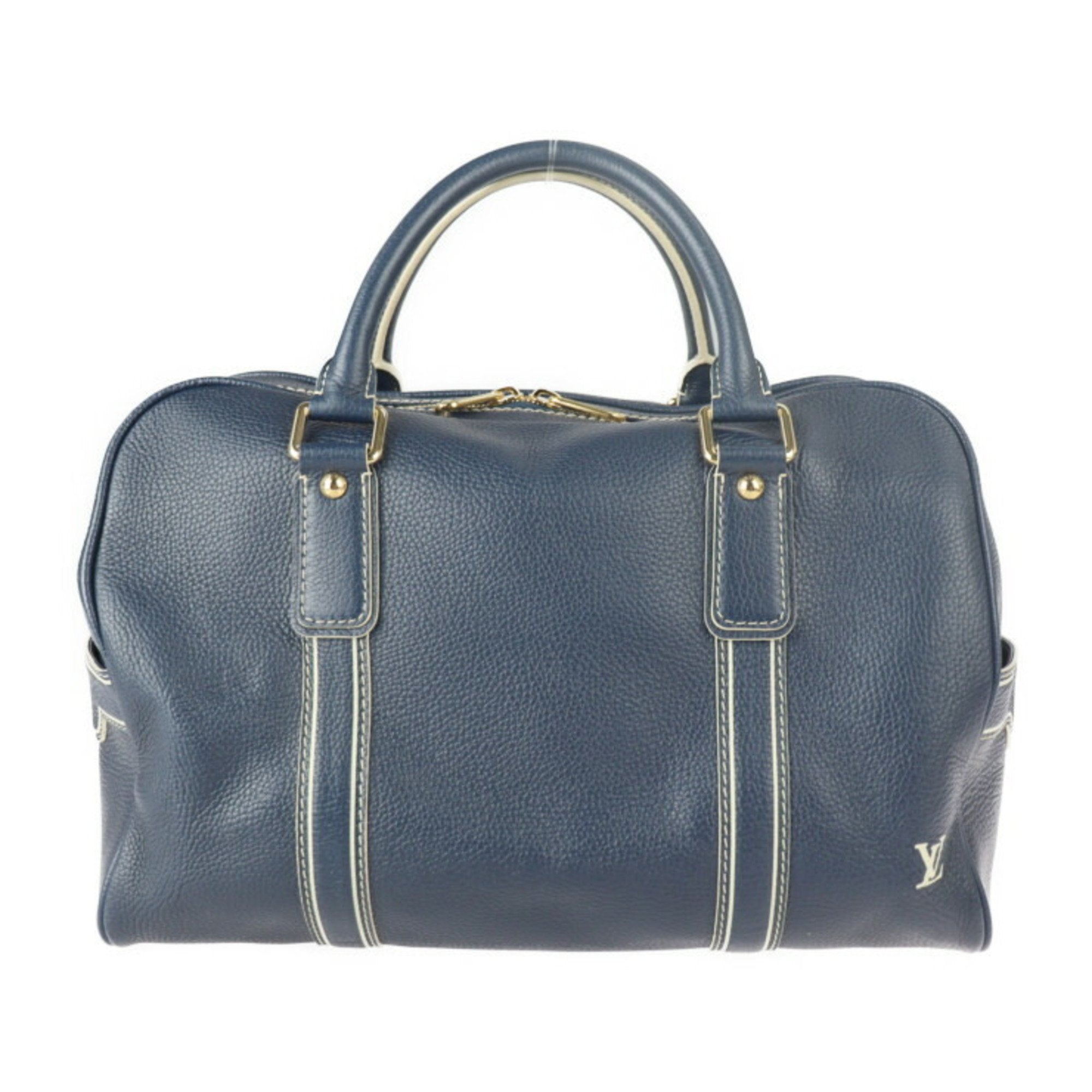 Louis Vuitton Navy Leather Carryall travel bag