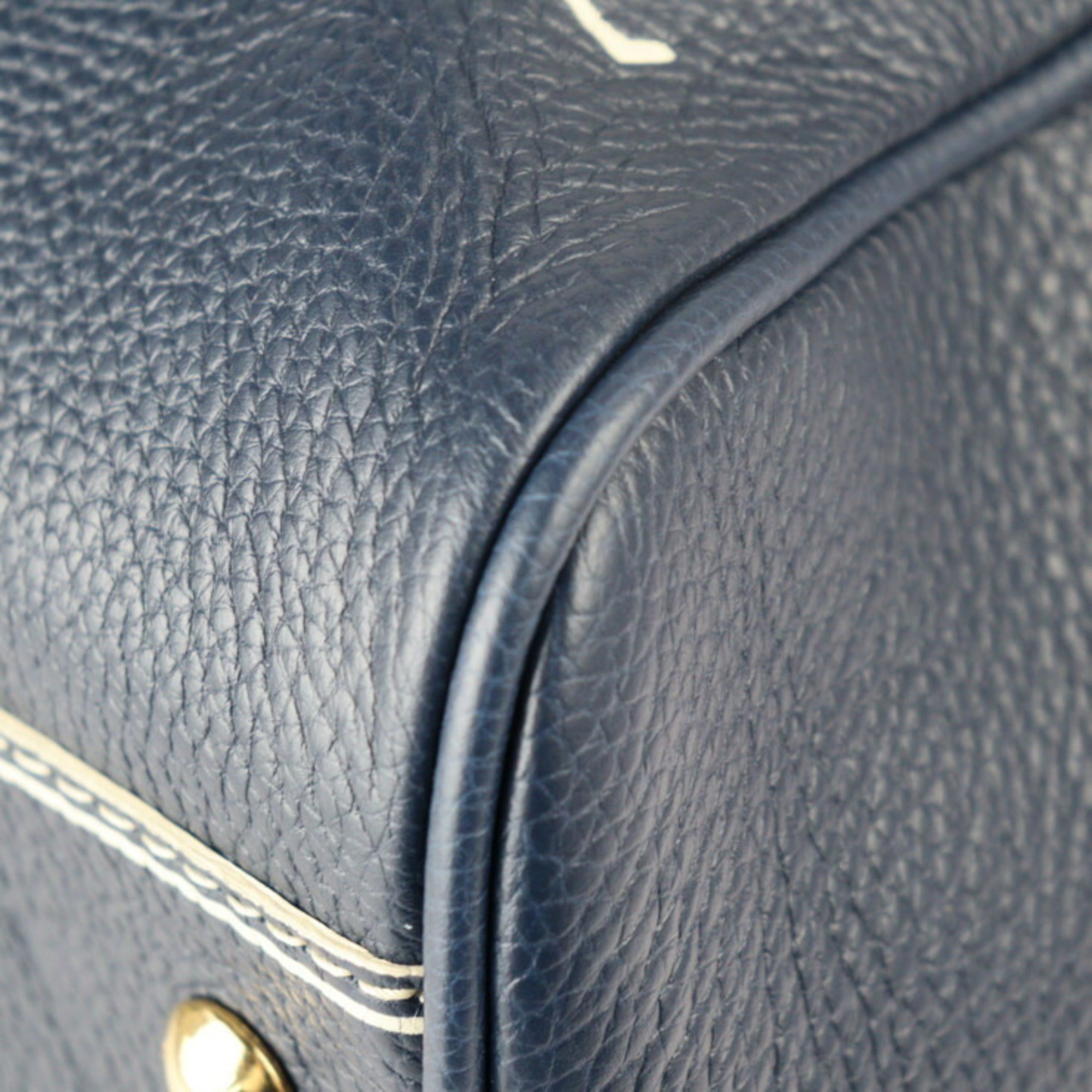 Louis Vuitton Navy Leather Carryall travel bag