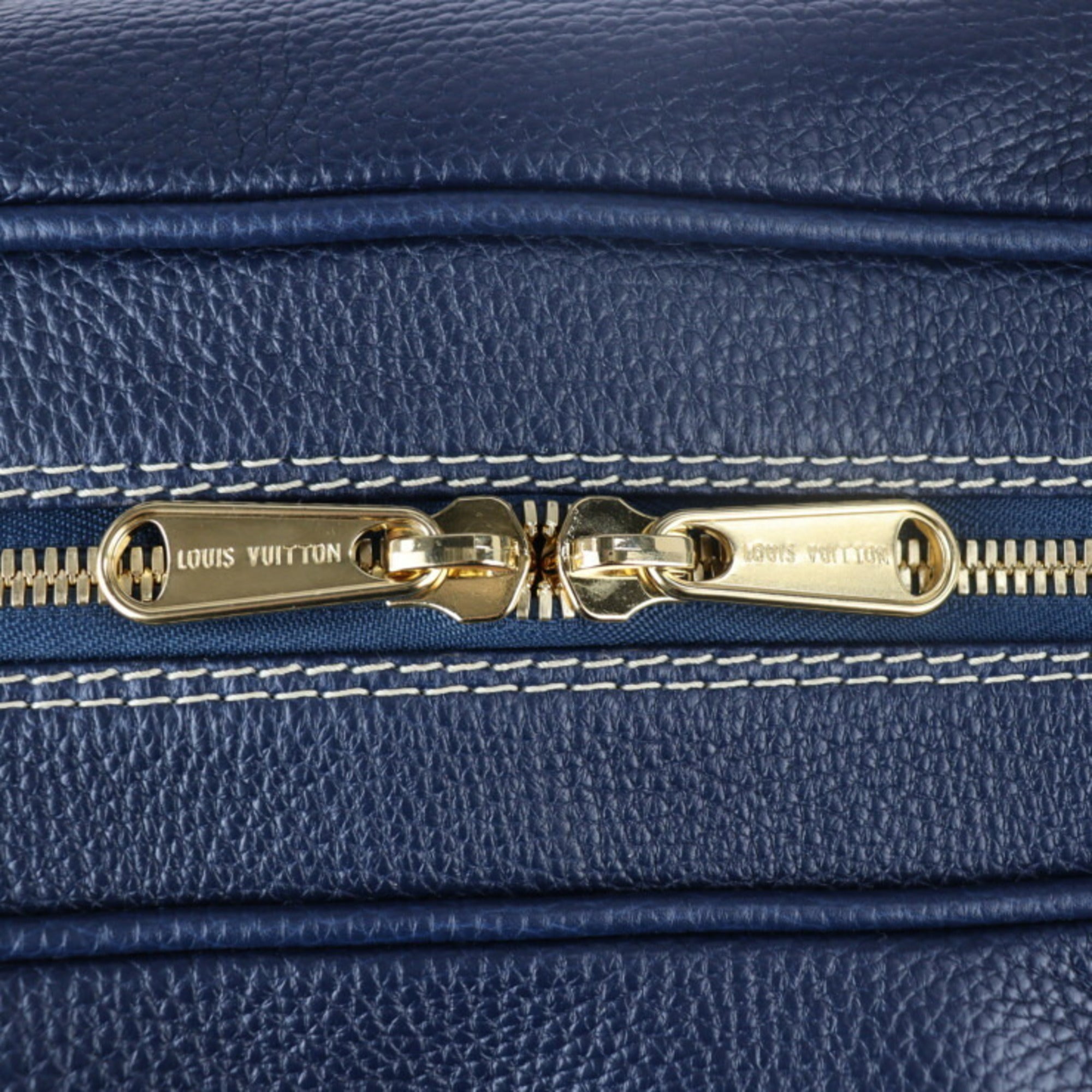 Louis Vuitton Navy Leather Carryall travel bag