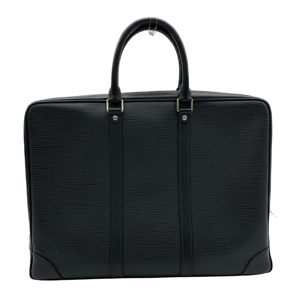 Louis Vuitton Black Leather Porte Document Business briefcase bag