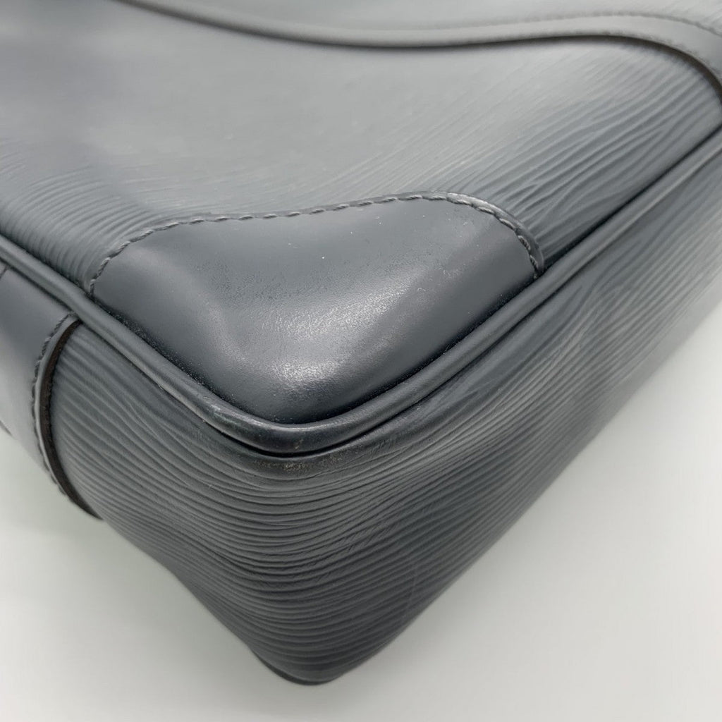 Louis Vuitton Black Leather Porte Document Business briefcase bag