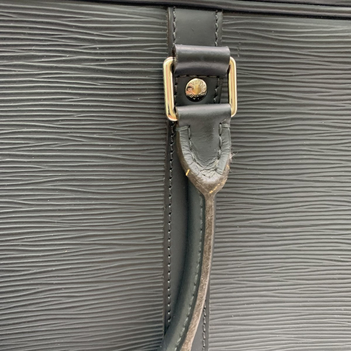 Louis Vuitton Black Leather Porte Document Business briefcase bag
