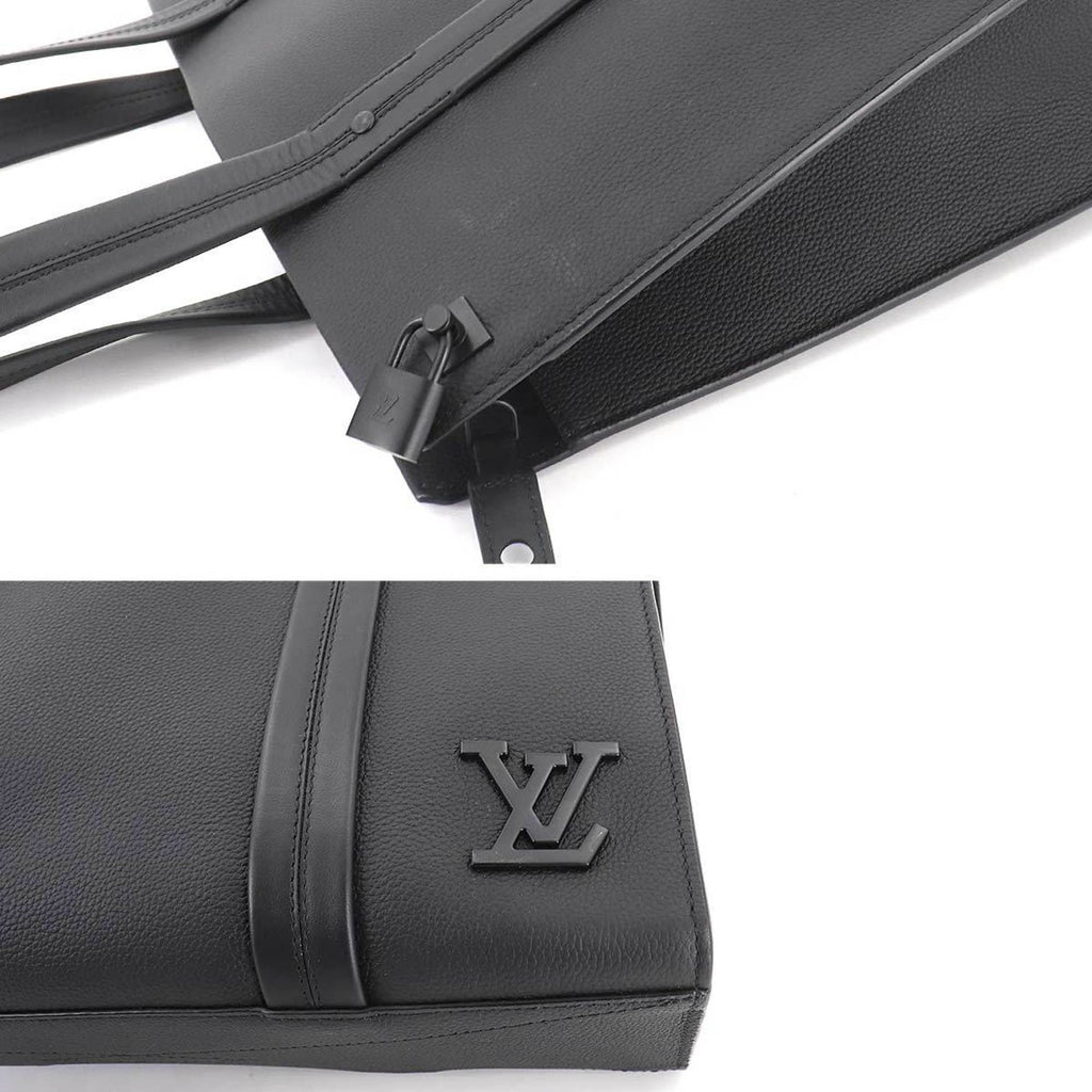 Louis Vuitton Black Leather  tote bag