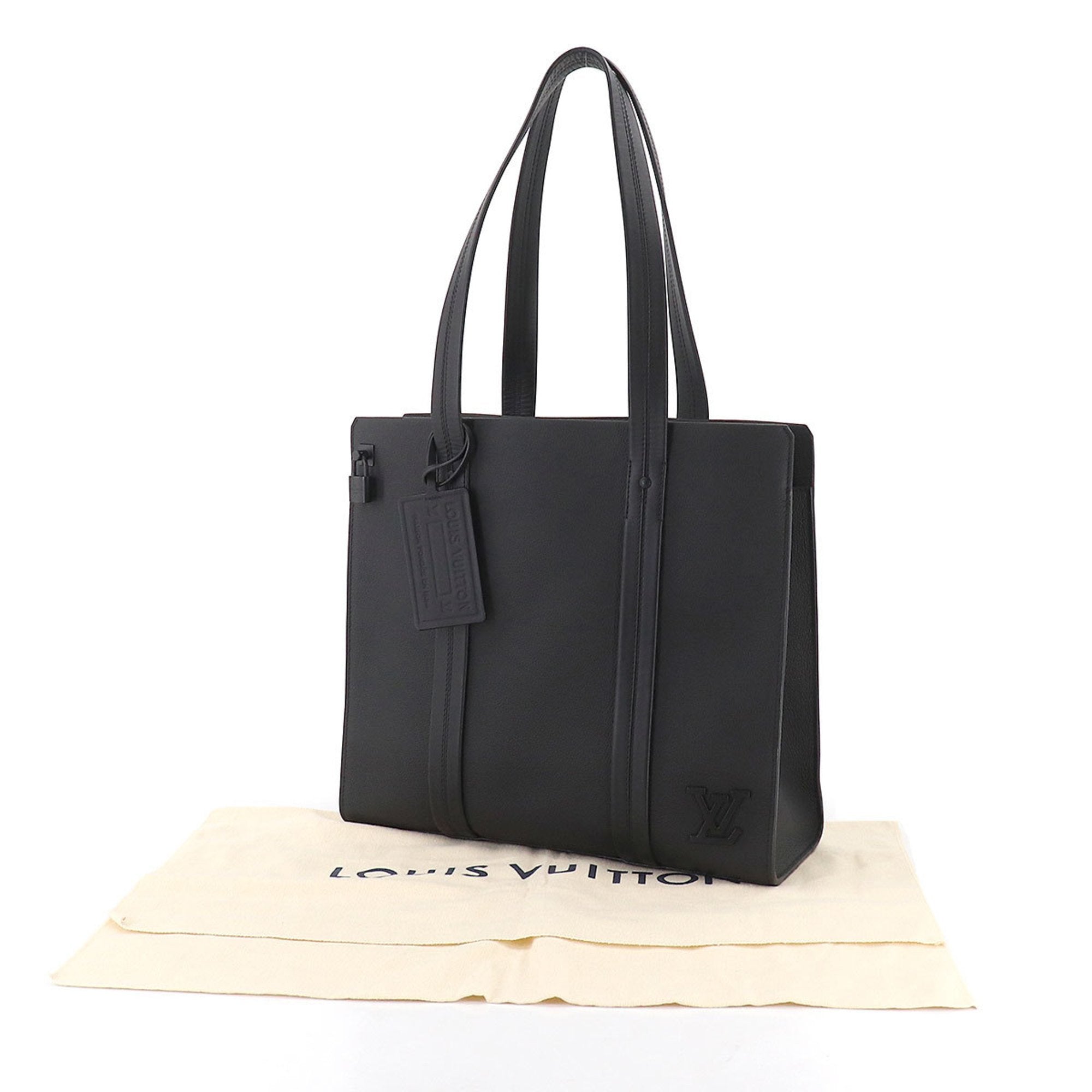 Louis Vuitton Black Leather  tote bag