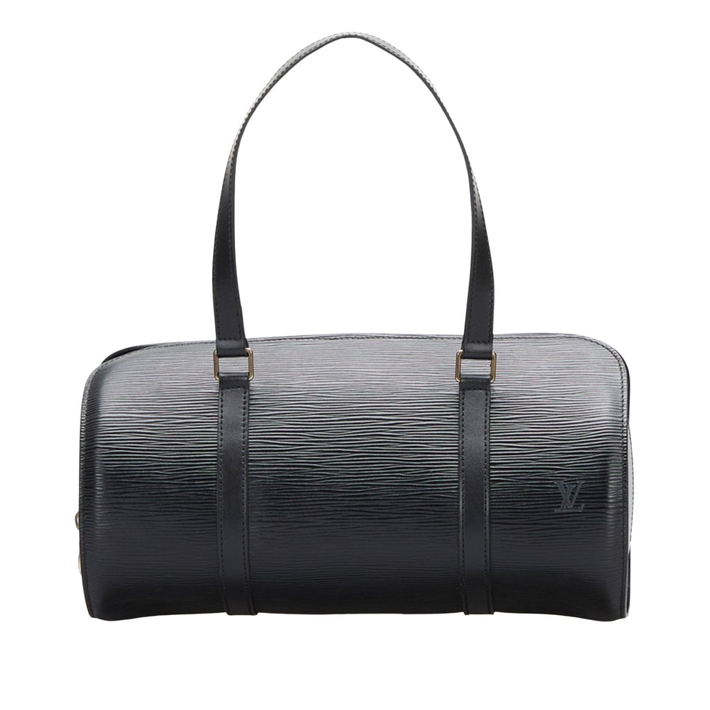 Louis Vuitton Black Leather Soufflot handbag bag