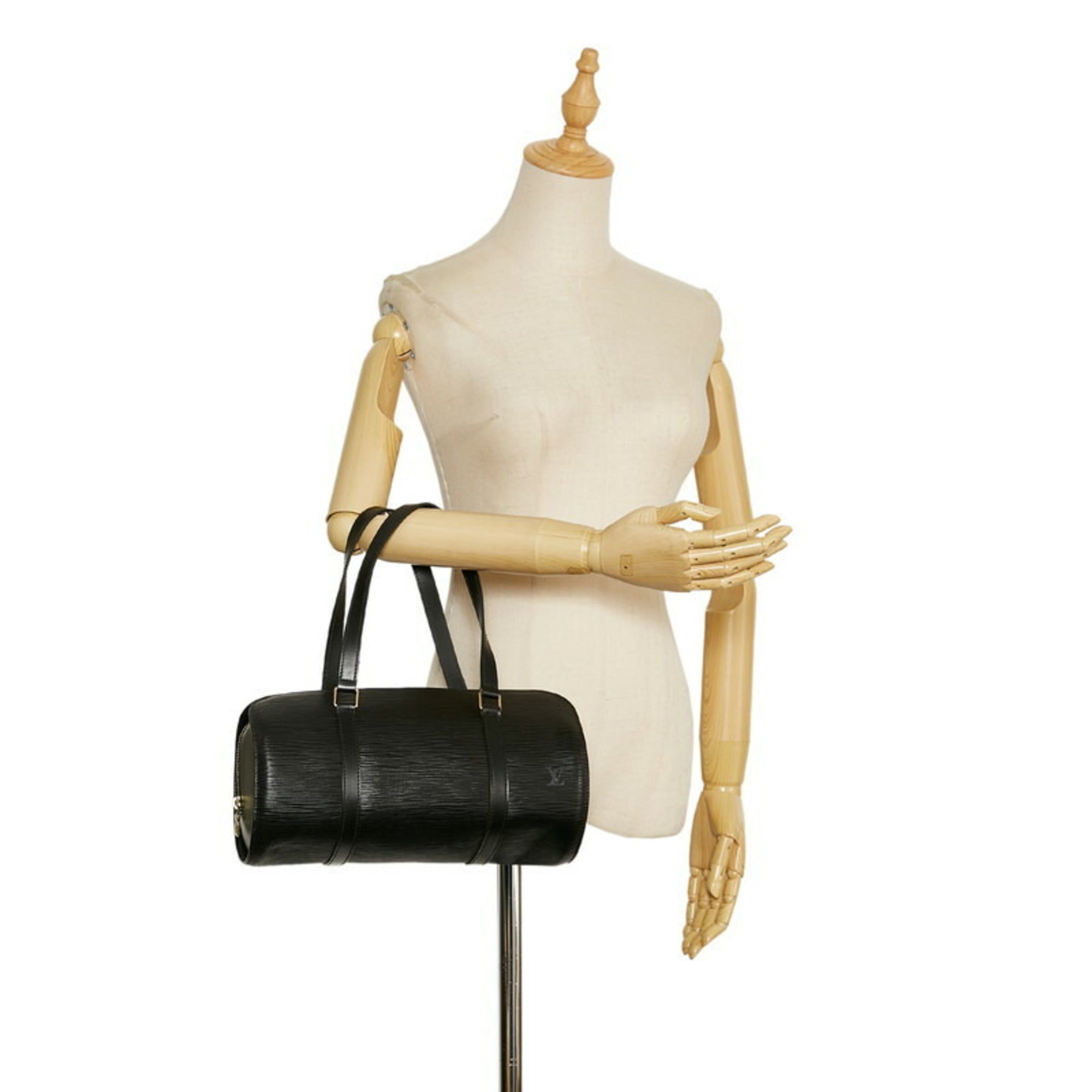 Louis Vuitton Black Leather Soufflot handbag bag