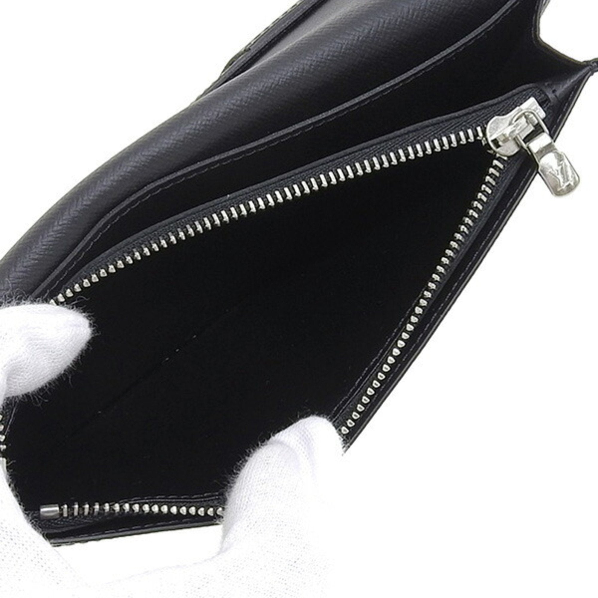 Louis Vuitton Black Leather Portefeuille Brazza wallet accessories