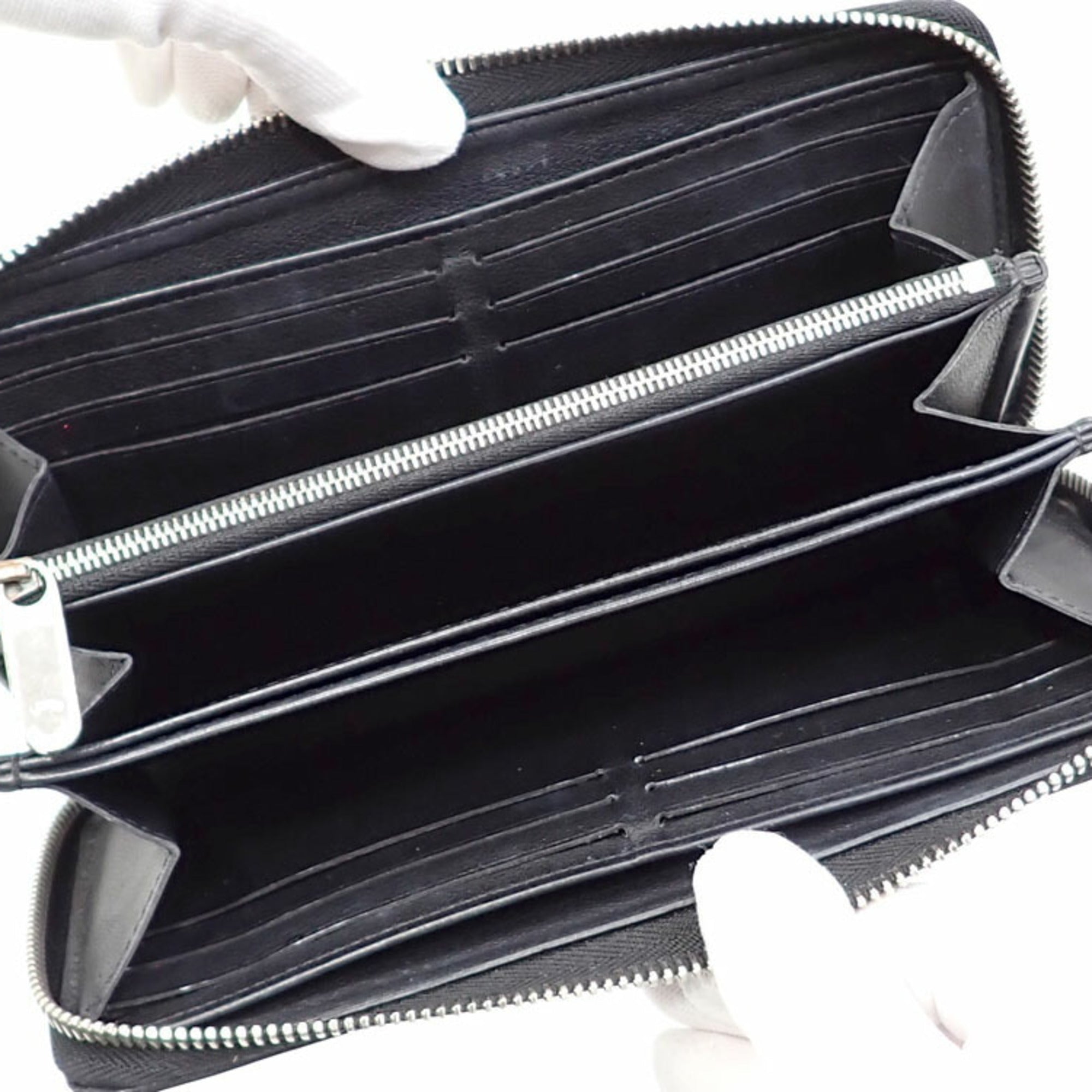 Louis Vuitton Black Leather Portefeuille zippy wallet accessories
