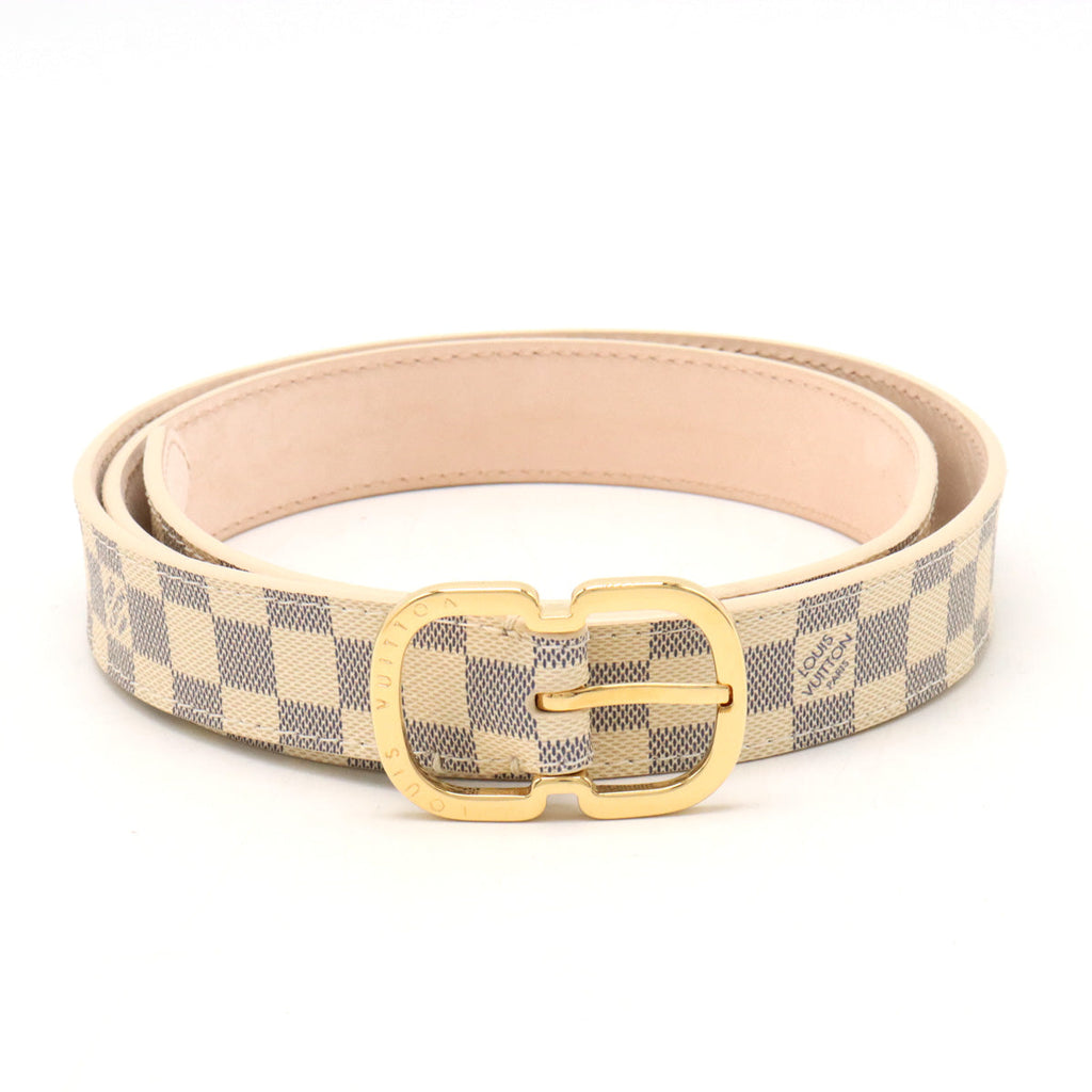 Louis Vuitton Louis Vuitton Damierazole Belt Mini 25MM #85 Gold  M9782V