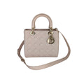 Christian Dior Powder Pink Cannage Lambskin Medium Lady Dior