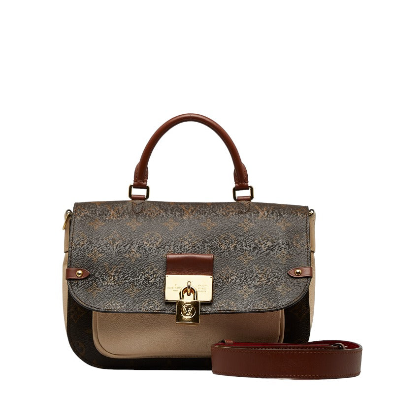 Louis Vuitton Monogram Vocal Handbag 2WAY M44353 Brown White Leather  Louis Vuitton