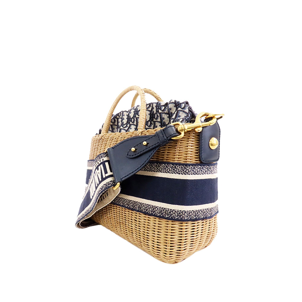 DIOR Oblique Wicker Basket Bag