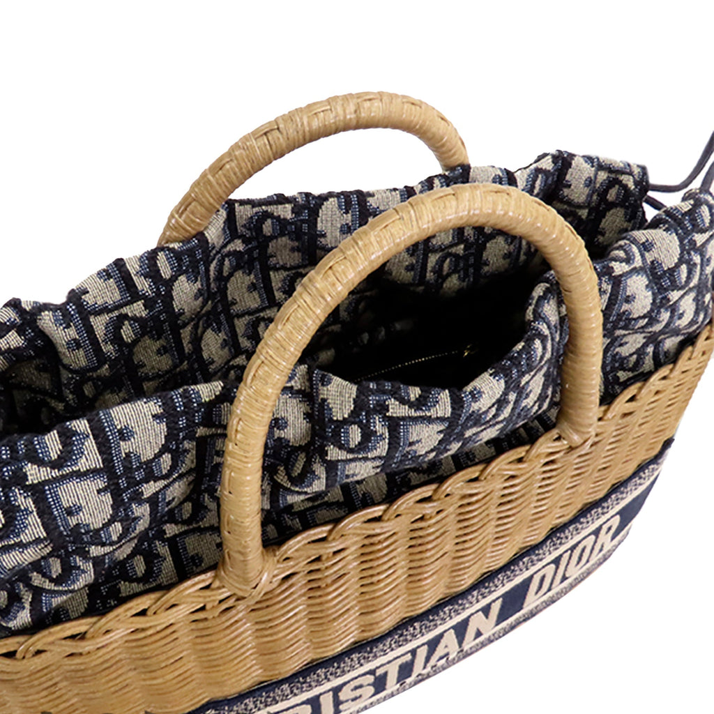 DIOR Oblique Wicker Basket Bag