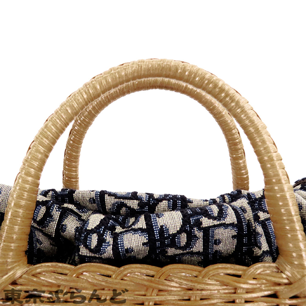 DIOR Oblique Wicker Basket Bag