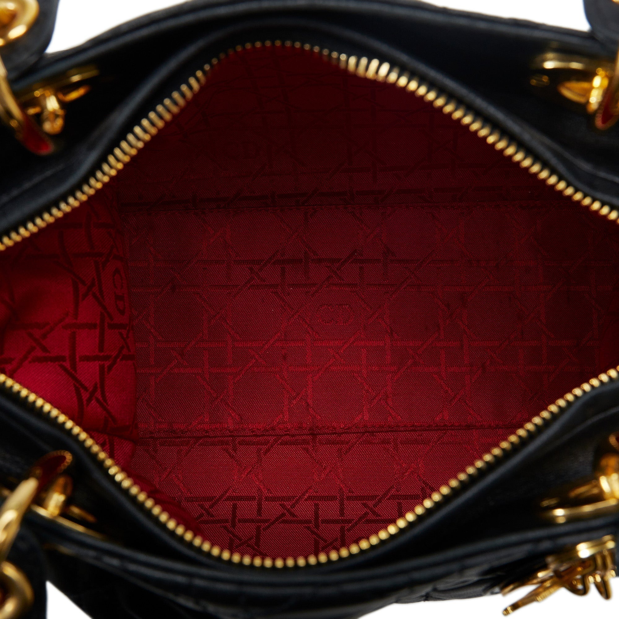 Dior Lady Dior Medium Black Cannage Quilted Leather