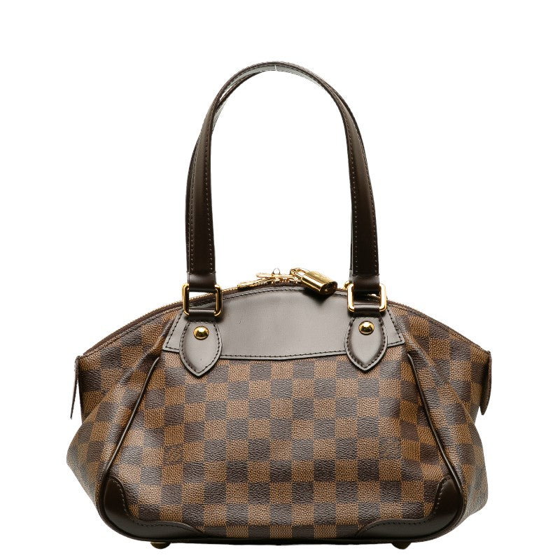Louis Vuitton Verona PM Handbag N41117 Brown PVC Leather Lady Louis Vuitton