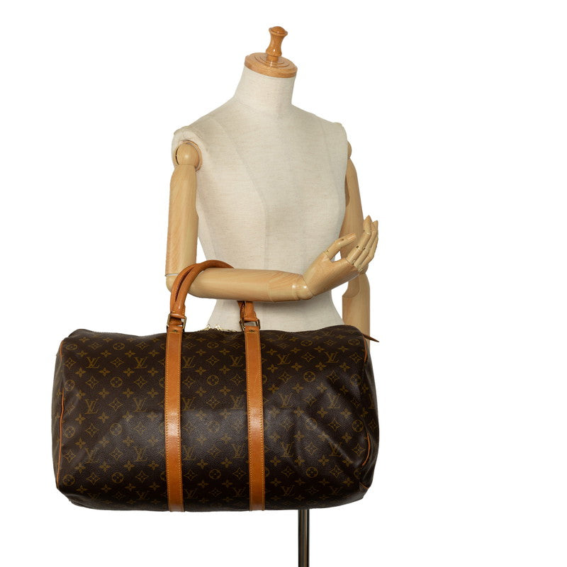 Louis Vuitton Monogram Keipol 50 Boston Bag Travel Bag M41426 Brown PVC Leather  Louis Vuitton