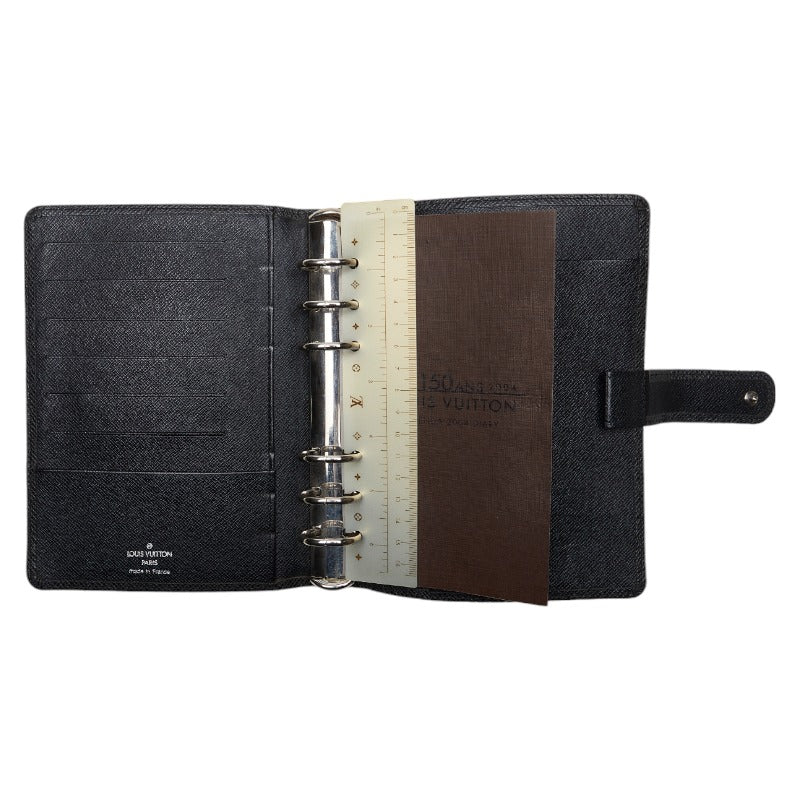 Louis Vuitton Tiger Agenda MM Handbook Cover R20423 Noir Black Leather  Louis Vuitton