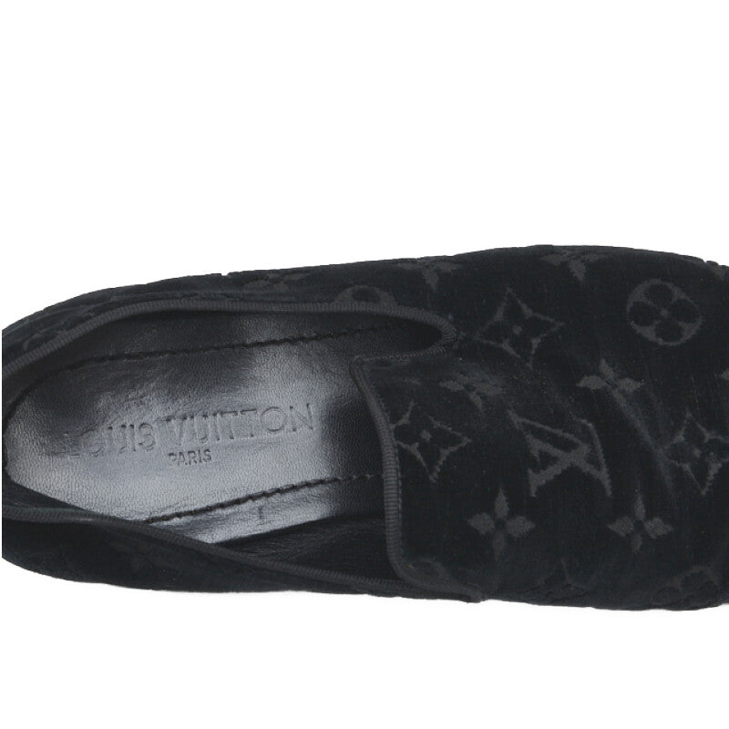 Louis Vuitton Loafer Slipper in Monogram Size: 40 Men’s ST1014 Black